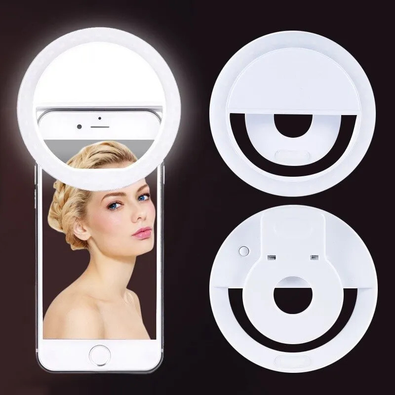 Photography Lighting Products - USB Rechargeable LED Selfie Ring Light