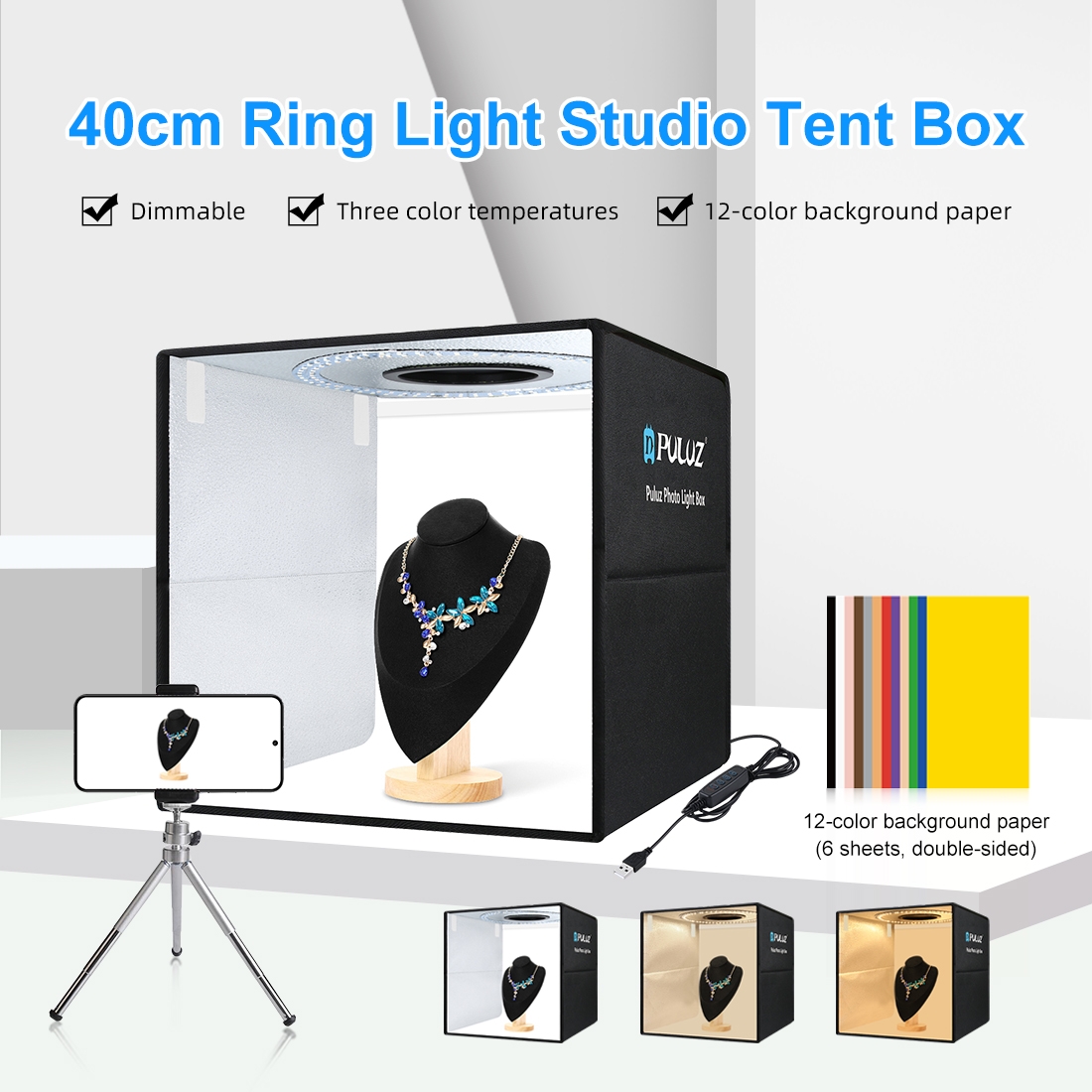 PULUZ 40cm Folding Portable Ri - Photography Lighting Case 评论和价格