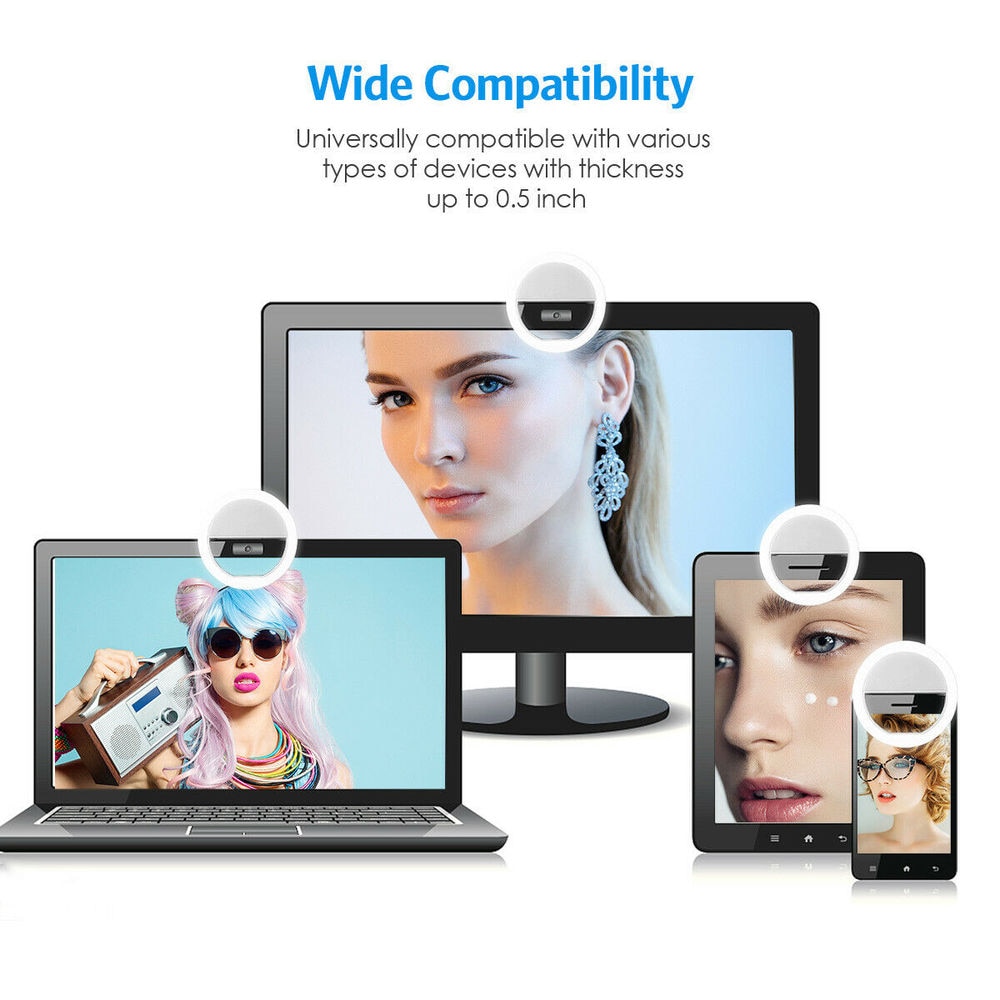 USB Rechargeable LED Selfie Ri - Photography Lighting Products 评论和价格