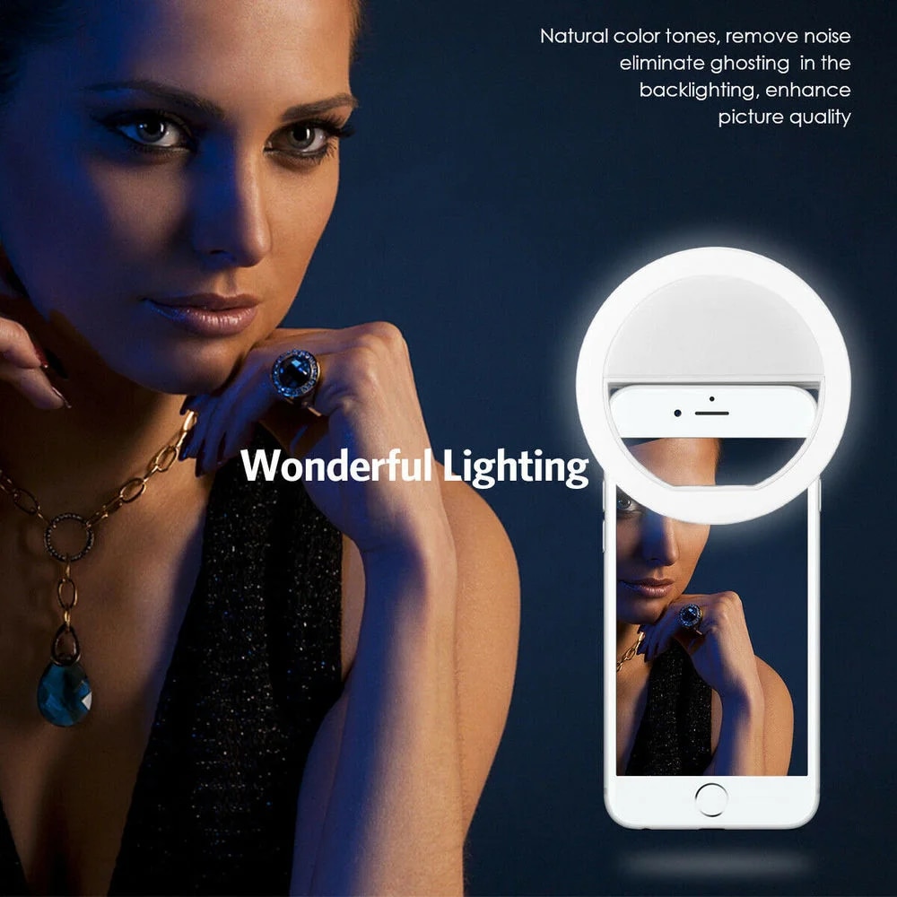 USB Rechargeable LED Selfie Ri - Photography Lighting Products 评论和价格